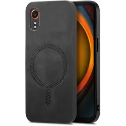 Coque arrière Phonesta Retro Vegan Leather MagSafe pour Samsung Galaxy Xcover 7 - Noir