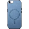 Coque arrière Phonesta Retro Vegan Leather MagSafe pour Apple iPhone 17e/16e - Bleu 1
