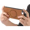 Coque arrière Phonesta Retro Vegan Leather MagSafe pour Apple iPhone 17e/16e - Marron 2