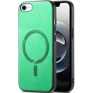 Coque arrière Phonesta Retro Vegan Leather MagSafe pour Apple iPhone 17e/16e - Vert