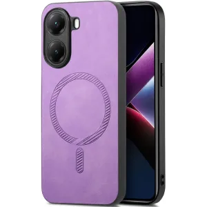 Coque arrière Phonesta Retro Vegan Leather MagSafe pour Xiaomi Poco X7 Pro - Violet