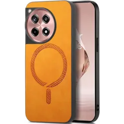 Coque arrière Phonesta Retro Vegan Leather MagSafe pour OnePlus 12R - Orange