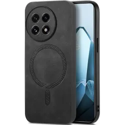 Coque arrière Phonesta Retro Vegan Leather MagSafe pour OnePlus 13 - Noir