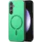 Coque arrière Phonesta Retro Vegan Leather MagSafe pour Samsung Galaxy S24 FE - Vert