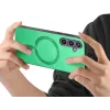 Coque arrière Phonesta Retro Vegan Leather MagSafe pour Samsung Galaxy S24 FE - Vert 2