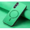 Coque arrière Phonesta Retro Vegan Leather MagSafe pour Samsung Galaxy S24 FE - Vert 3