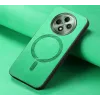 Coque arrière Phonesta Retro Vegan Leather MagSafe pour Oppo Reno12 F/Reno12 FS - Vert 4