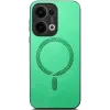 Coque arrière Phonesta Retro Vegan Leather MagSafe pour Oppo Reno13 - Vert 2