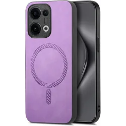 Coque arrière Phonesta Retro Vegan Leather MagSafe pour Oppo Reno13 - Violet