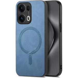 Coque arrière Phonesta Retro Vegan Leather MagSafe pour Oppo Reno13 Pro - Bleu