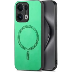 Coque arrière Phonesta Retro Vegan Leather MagSafe pour Oppo Reno13 Pro - Vert