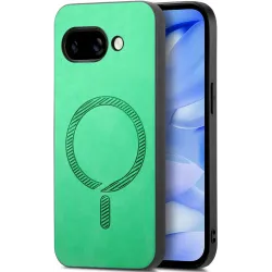 Coque arrière Phonesta Retro Vegan Leather MagSafe pour Google Pixel 9a - Vert