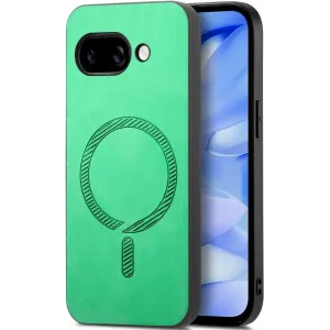 Coque arrière Phonesta Retro Vegan Leather MagSafe pour Google Pixel 9a - Vert