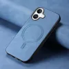 Coque arrière Phonesta Retro Vegan Leather MagSafe pour Apple iPhone 16 - Bleu 2