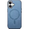 Coque arrière Phonesta Retro Vegan Leather MagSafe pour Apple iPhone 16 - Bleu 3