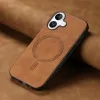 Coque arrière Phonesta Retro Vegan Leather MagSafe pour Apple iPhone 16 Plus - Marron 2
