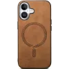 Coque arrière Phonesta Retro Vegan Leather MagSafe pour Apple iPhone 16 Plus - Marron 3