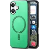 Coque arrière Phonesta Retro Vegan Leather MagSafe pour Apple iPhone 16 Plus - Vert