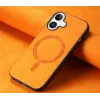 Coque arrière Phonesta Retro Vegan Leather MagSafe pour Apple iPhone 16 Plus - Orange 2