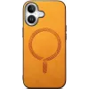 Coque arrière Phonesta Retro Vegan Leather MagSafe pour Apple iPhone 16 Plus - Orange 3