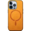 Coque arrière Phonesta Retro Vegan Leather MagSafe pour Apple iPhone 16 Pro - Orange 3