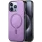 Coque arrière Phonesta Retro Vegan Leather MagSafe pour Apple iPhone 16 Pro - Violet