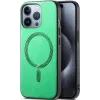Coque arrière Phonesta Retro Vegan Leather MagSafe pour Apple iPhone 16 Pro Max - Vert