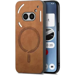 Coque arrière Phonesta Retro Vegan Leather MagSafe pour Nothing Phone (2a) / (2a) Plus - Marron