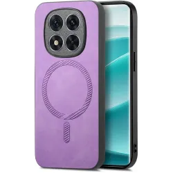 Coque arrière Phonesta Retro Vegan Leather MagSafe pour Xiaomi Redmi Note 14 Pro Plus - Violet