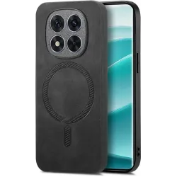 Coque arrière Phonesta Retro Vegan Leather MagSafe pour Xiaomi Redmi Note 14 Pro Plus - Noir