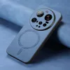 Coque arrière Phonesta Retro Vegan Leather MagSafe pour Xiaomi 15 Ultra - Bleu 3