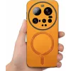 Coque arrière Phonesta Retro Vegan Leather MagSafe pour Xiaomi 15 Ultra - Orange 2