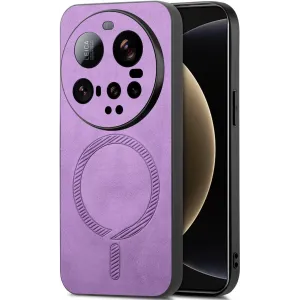 Coque arrière Phonesta Retro Vegan Leather MagSafe pour Xiaomi 15 Ultra - Violet