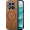 Coque arrière Phonesta Retro Vegan Leather MagSafe pour Xiaomi Redmi Note 14 Pro 5G / Xiaomi Poco X7 - Marron