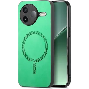Coque arrière Phonesta Retro Vegan Leather MagSafe pour Xiaomi Poco F7 Pro - Vert