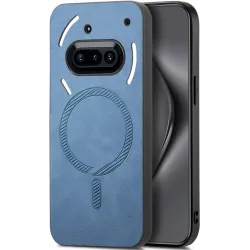 Coque arrière Phonesta Retro Vegan Leather MagSafe pour Nothing Phone (3a) - Bleu