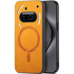 Coque arrière Phonesta Retro Vegan Leather MagSafe pour Nothing Phone (3a) - Orange
