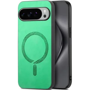 Coque arrière Phonesta Retro Vegan Leather MagSafe pour Google Pixel 10 Pro XL - Vert