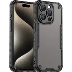 Coque arrière Phonesta Shockproof Armor pour Apple iPhone 15 Pro - Noir