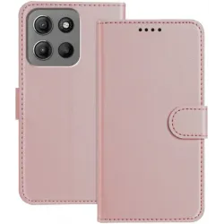 Coque portefeuille Phonesta Smooth Skin pour Motorola Moto G17/G17 Power/G15/G15 Power - Or rose