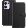 Coque portefeuille Phonesta Smooth Skin pour Oppo Reno13 Pro - Noir