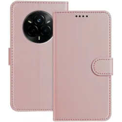 Coque portefeuille Phonesta Smooth Skin pour Realme 14 Pro - Or rose