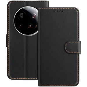 Coque portefeuille Phonesta Smooth Skin pour Xiaomi 15 Ultra - Noir