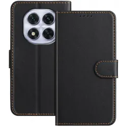 Coque portefeuille Phonesta Smooth Skin pour Xiaomi Redmi Note 14 Pro 5G/14 Pro Plus / Xiaomi Poco X7 - Noir