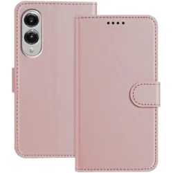 Coque portefeuille Phonesta Smooth Skin pour Samsung Galaxy S25 Edge - Or rose