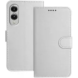 Coque portefeuille Phonesta Smooth Skin pour Samsung Galaxy S25 Edge - Argent