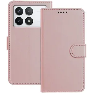 Coque portefeuille Phonesta Smooth Skin pour Xiaomi 14T - Or rose