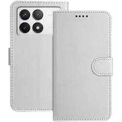 Coque portefeuille Phonesta Smooth Skin pour Xiaomi 14T - Argent