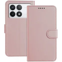 Coque portefeuille Phonesta Smooth Skin pour Xiaomi 14T Pro - Or rose