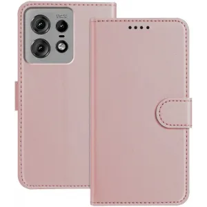 Coque portefeuille Phonesta Smooth Skin pour Motorola Edge 50 Pro - Or rose